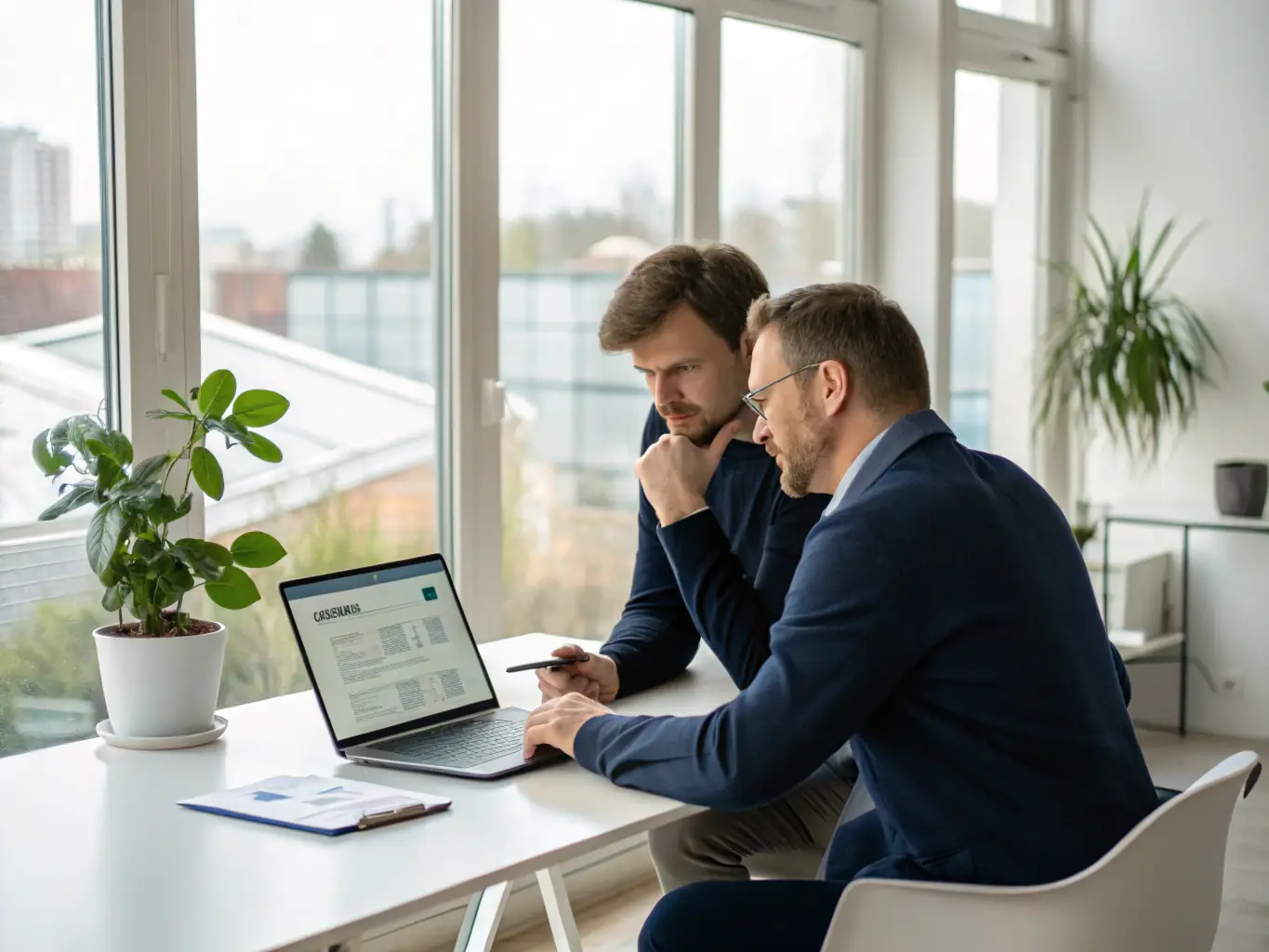 An image of a software engineer collaborating with a client over a digital interface showing custom software workflows, highlighting Bit International's collaborative approach to custom software development.